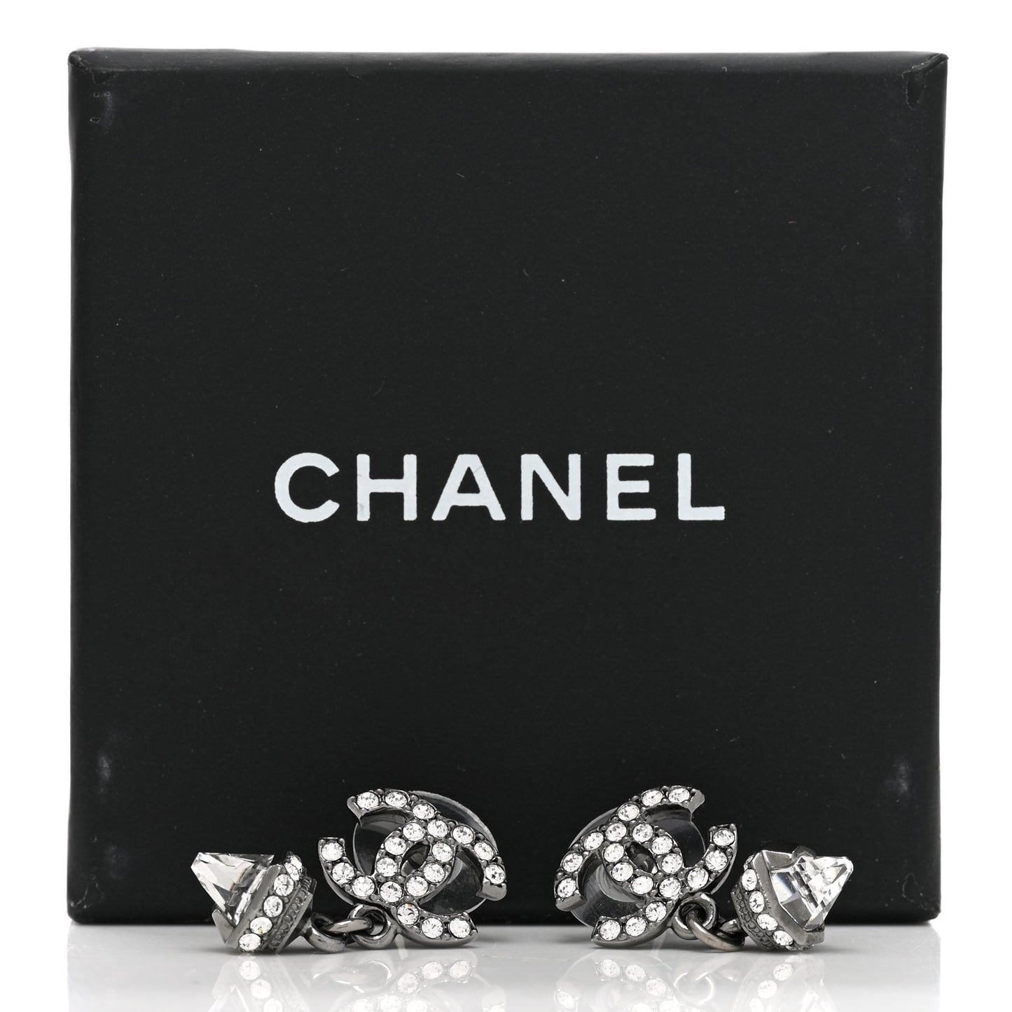Ruthenium CC Crystal Drop Earrings