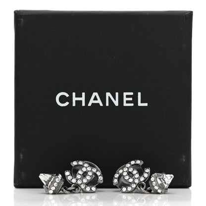 Chanel Ruthenium CC Crystal Drop Earrings 5 of 5