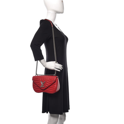 Louis Vuitton Calfskin New Wave Chain Pochette Scarlet 2 of 6