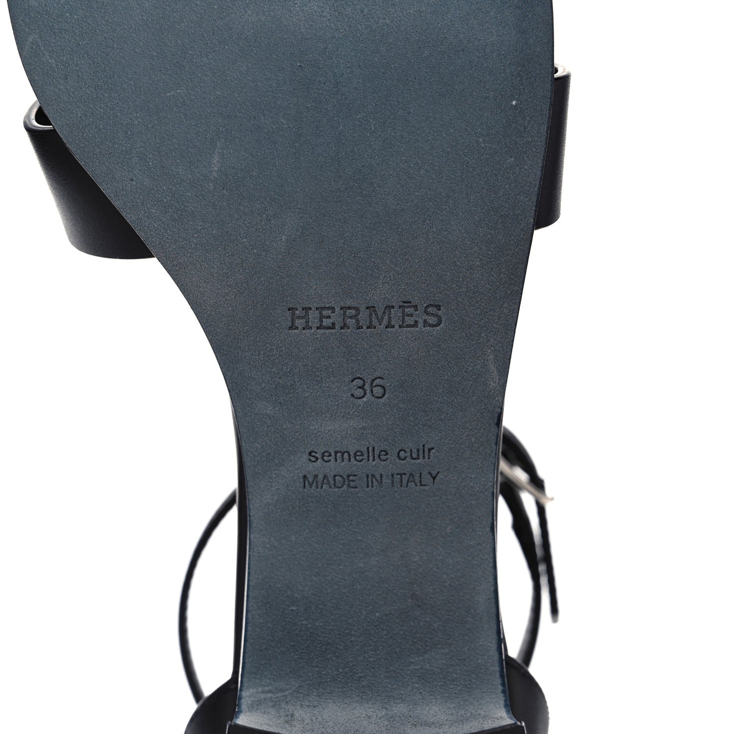 Calfskin Encens 50 Sandals 36 Black