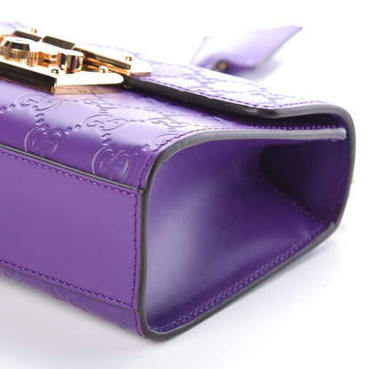 Gucci Guccissima Small Padlock Shoulder Bag Purple 9 of 10