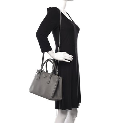 Prada Saffiano Small Galleria Double Zip Tote Marmo 2 of 18