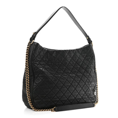 Chanel Iridescent Caviar Quilted Country Chic Hobo Black 3 of 14