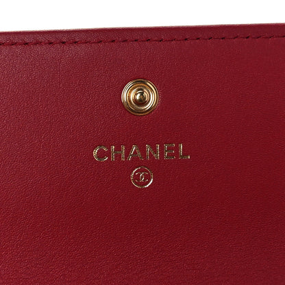 Chanel Lambskin Quilted Boy Flap Wallet Red 6 of 10