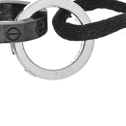 Cartier 18K White Gold Ceramic 4 Diamond LOVE Cord Bracelet Black 4 of 4