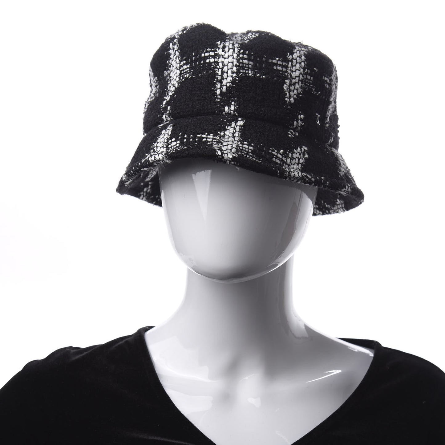 Tweed Bucket Hat S Black White