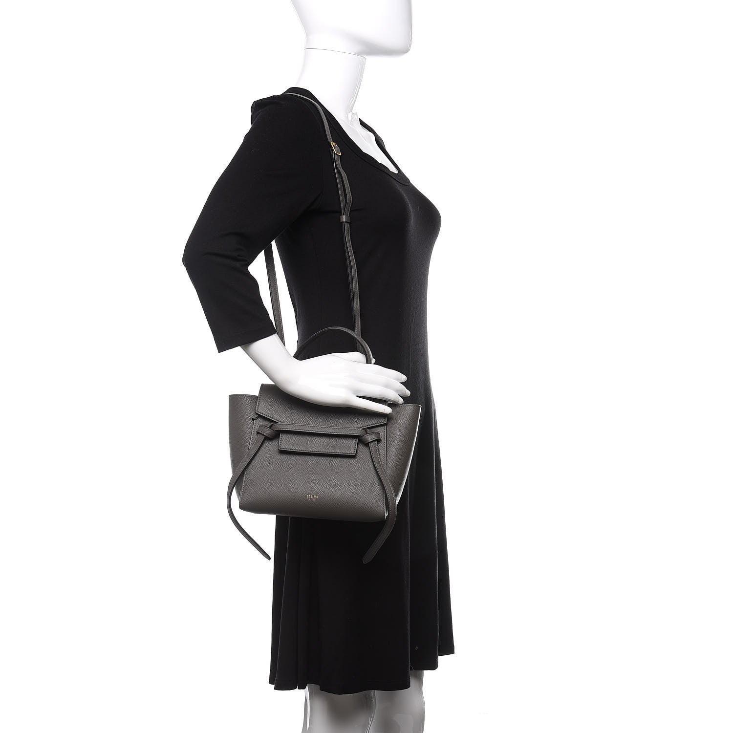 Celine Grained Calfskin Nano Belt Bag Grey 2 of 10