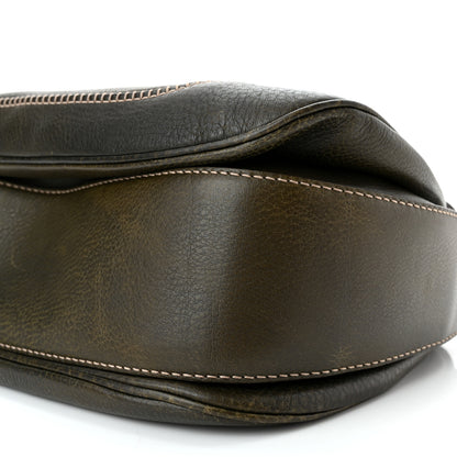 Gucci Calfskin Large New Bamboo Top Handle Bag Olive Green 9 of 11