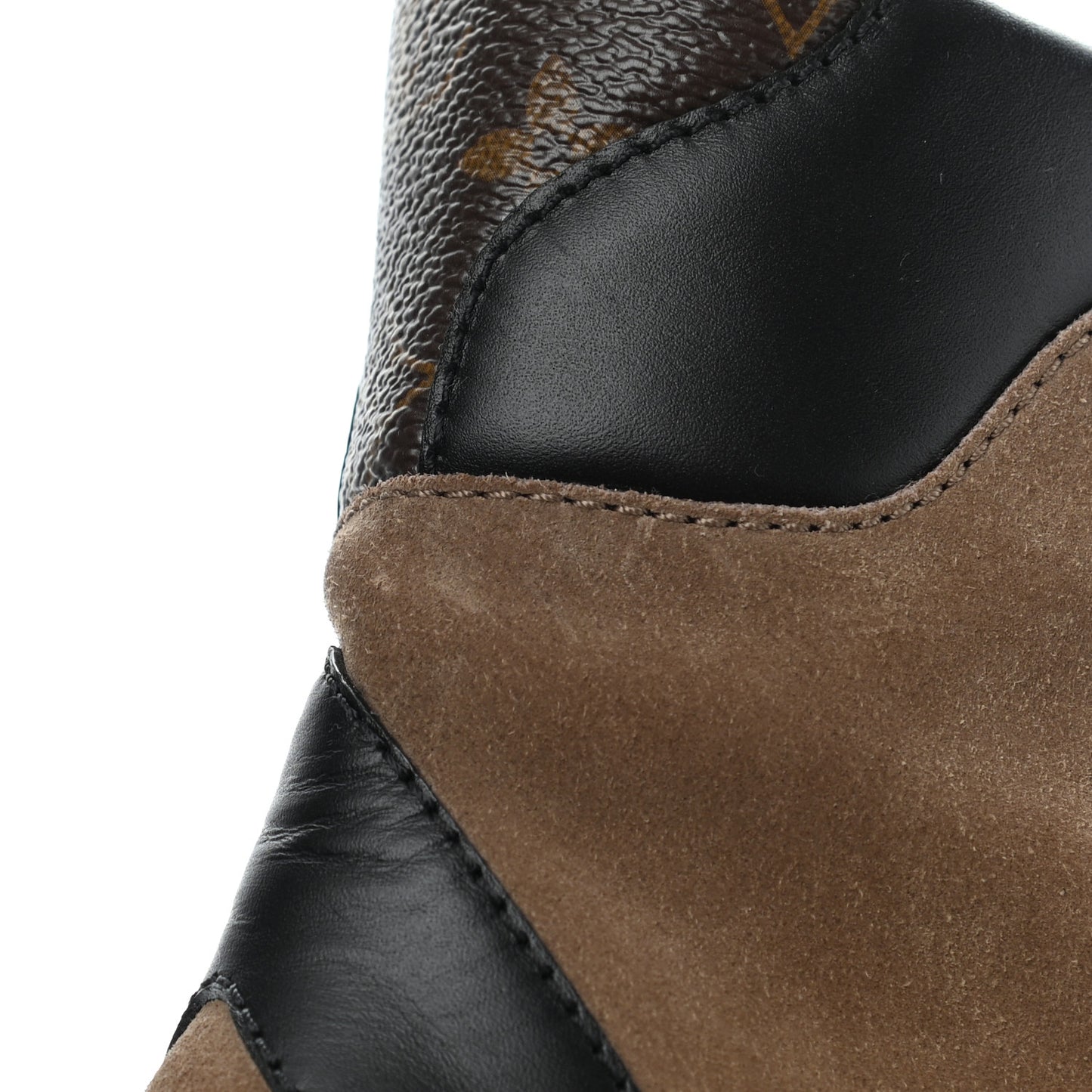 Suede Calfskin Monogram Laureate Platform Desert Boots 40 Taupe