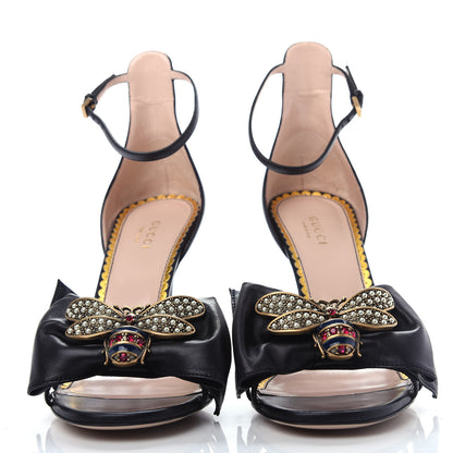 Gucci Nappa Queen Margaret High Heel Sandals 37.5 Black 2 of 10