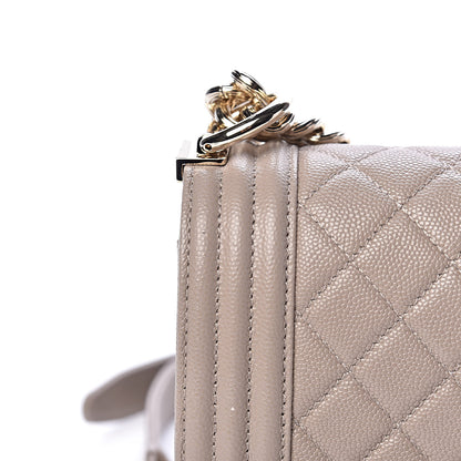 Chanel Caviar Quilted Medium Boy Flap Dark Beige 9 of 13