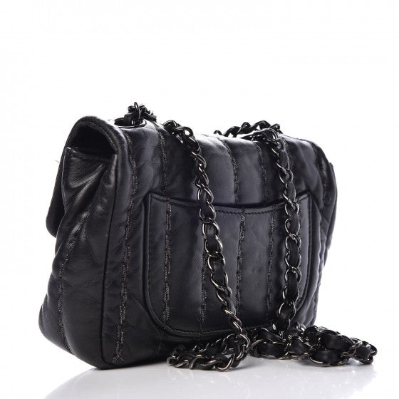 Chanel Lambskin Vertical Stitched Mini Flap Black 18 of 25
