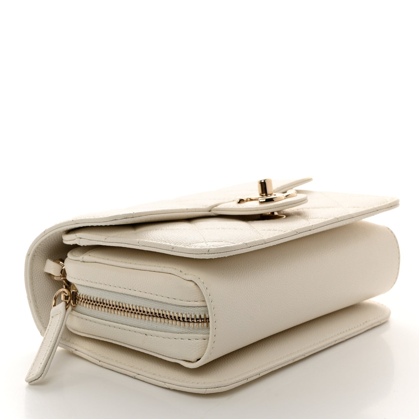 Caviar Quilted Like A Wallet Flap White