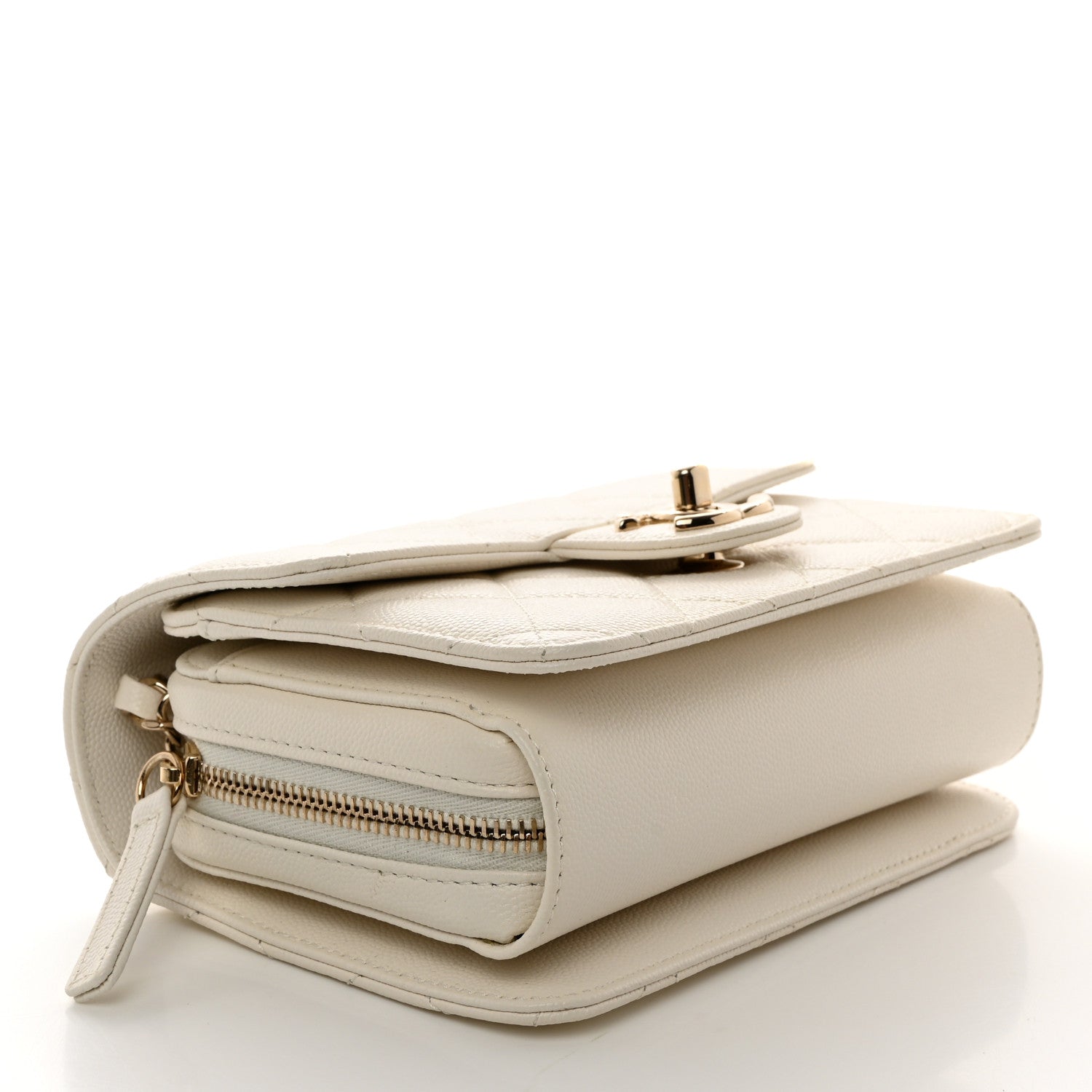 Chanel Caviar Quilted Like A Wallet Flap White 4 of 10