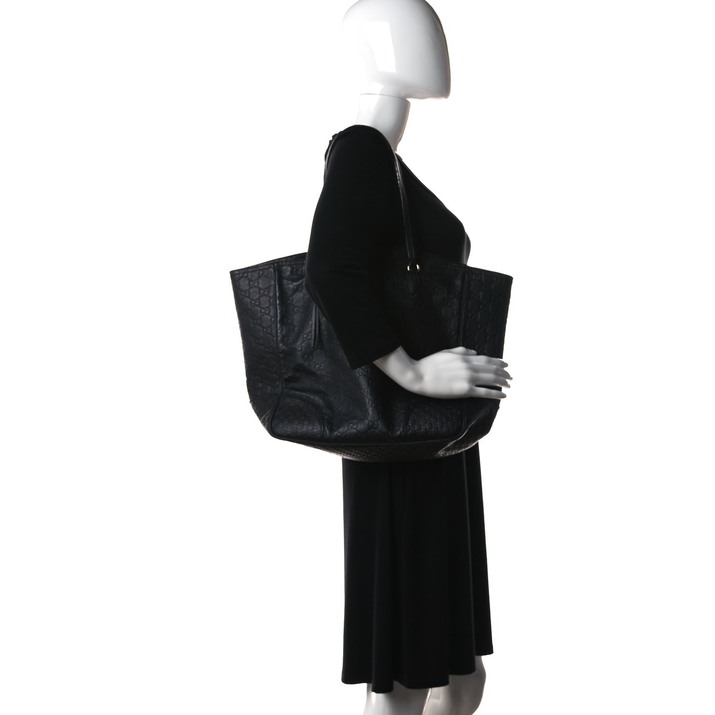 Guccissima Medium Bree Zippered Tote Black