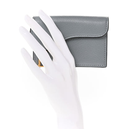 Christian Dior Goatskin Saddle Card Holder Sky Blue 2 of 9