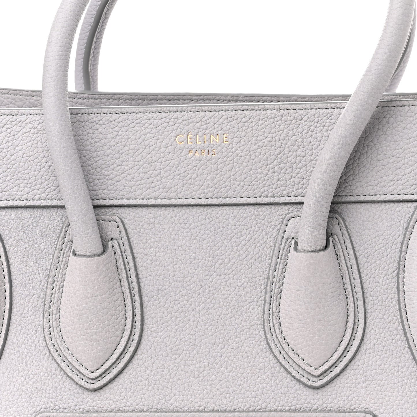 Drummed Calfskin Micro Luggage Light Grey