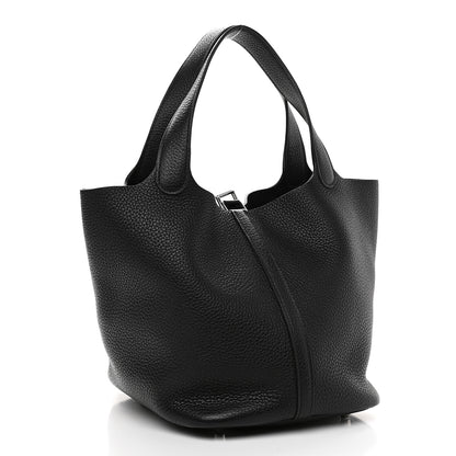 Hermes Taurillon Clemence Picotin Lock 22 MM Black 3 of 9