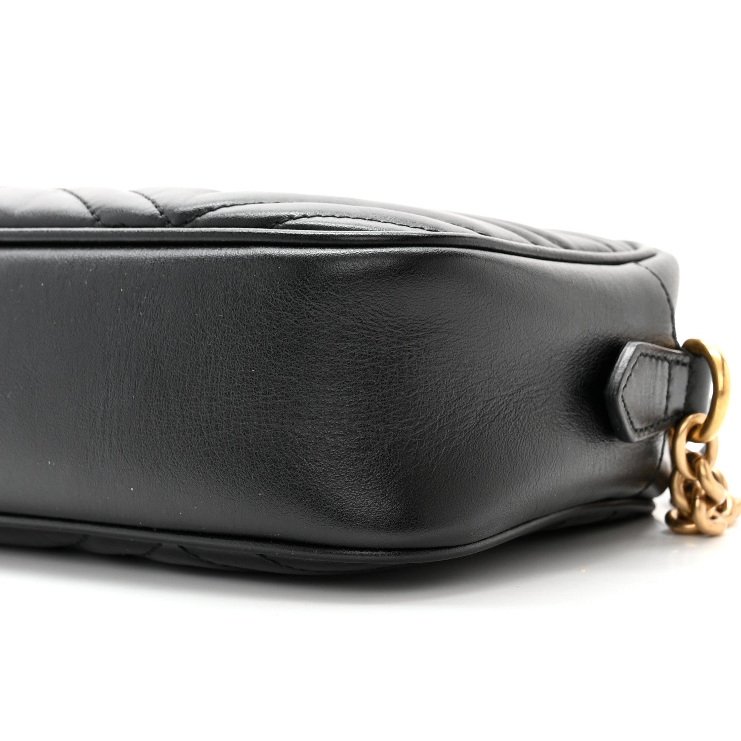 Gucci Calfskin Matelasse Small GG Marmont Chain Shoulder Bag Black 11 of 11