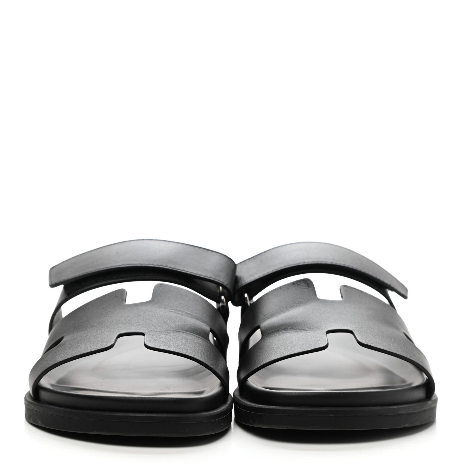 Hermes Calfskin Mens Chypre Sandals 43 Black 2 of 14