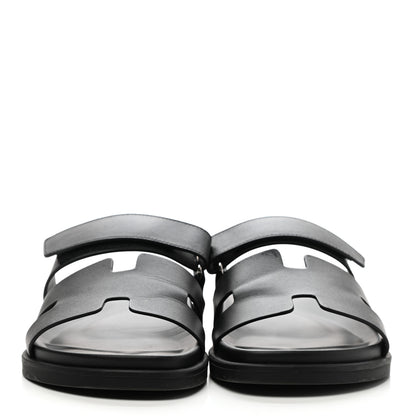 Hermes Calfskin Mens Chypre Sandals 43 Black 2 of 14