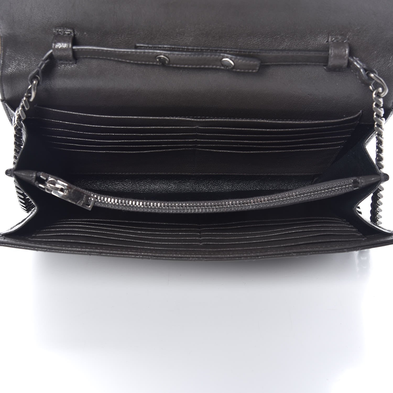 Saint Laurent Sheepskin Tri-Quilt Monogram Envelope Chain Wallet Earth 5 of 13