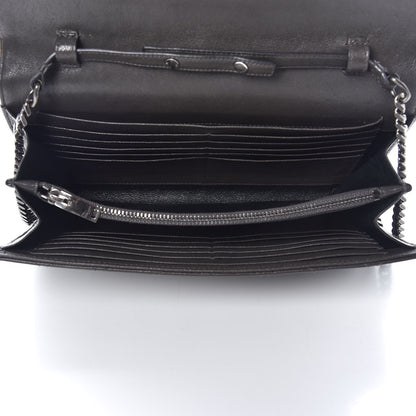 Saint Laurent Sheepskin Tri-Quilt Monogram Envelope Chain Wallet Earth 5 of 13