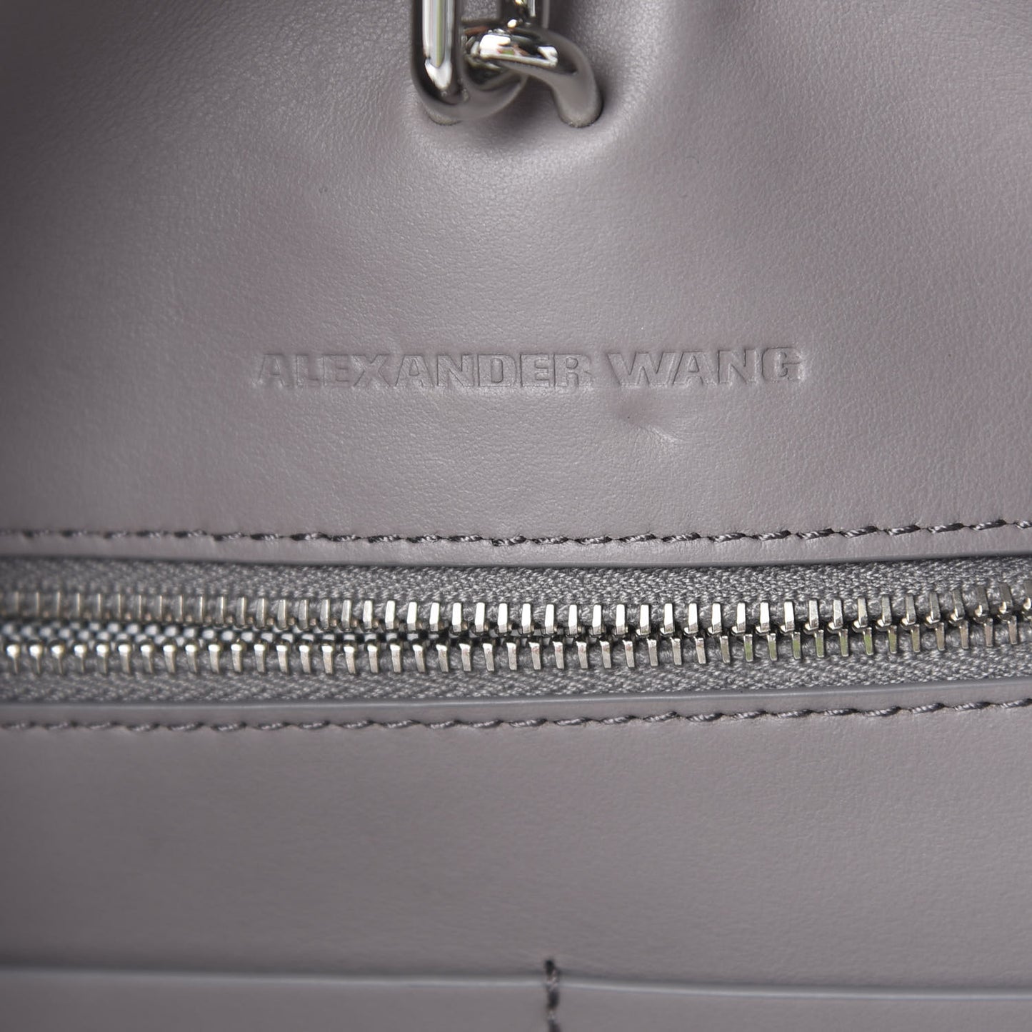 Pebbled Calfskin Suede Chain Riot Tote Grey