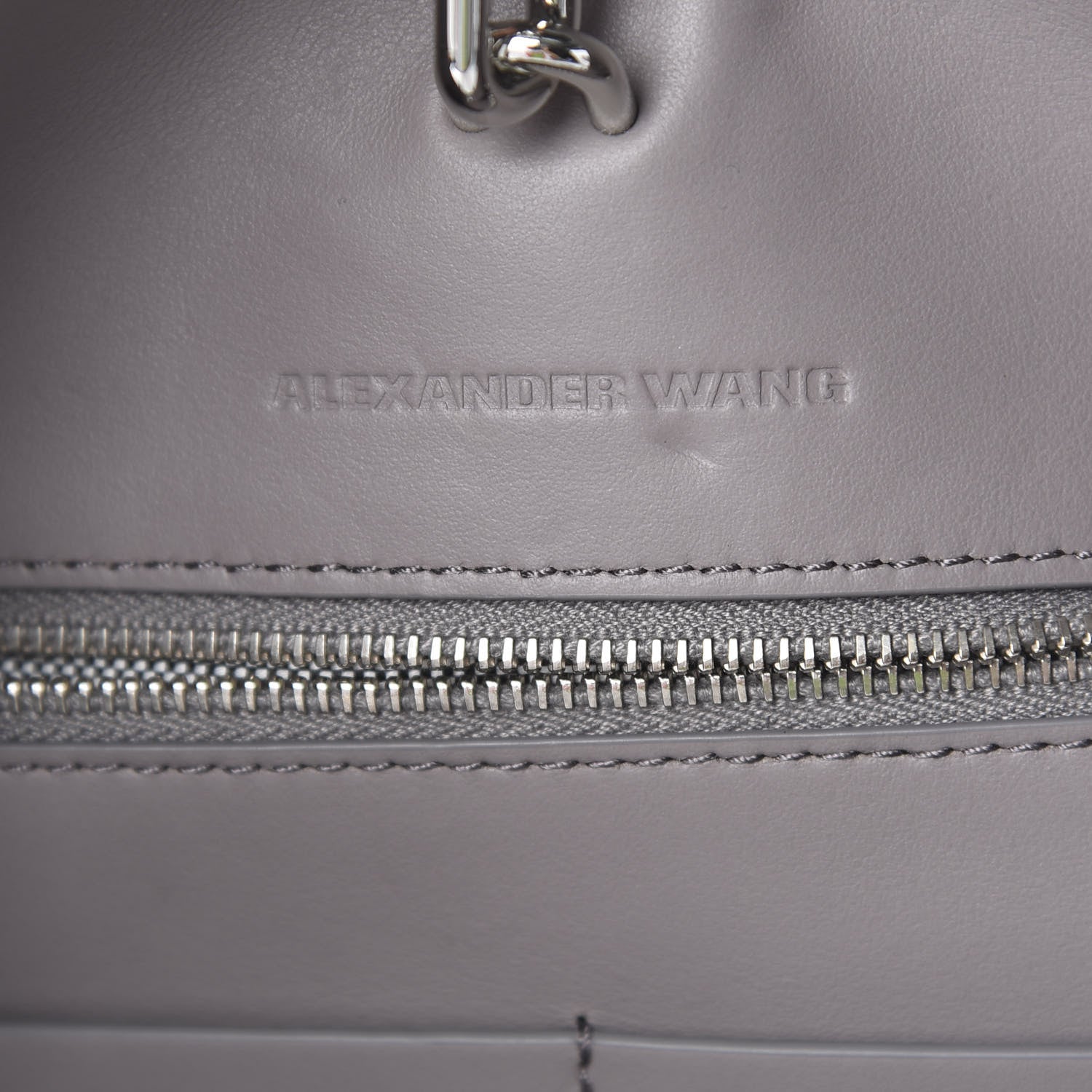Alexander Wang Pebbled Calfskin Suede Chain Riot Tote Grey 5 of 8
