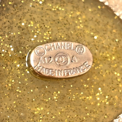 Chanel Resin Gripoix Poured Glass CC Brooch Grey Gold 3 of 3