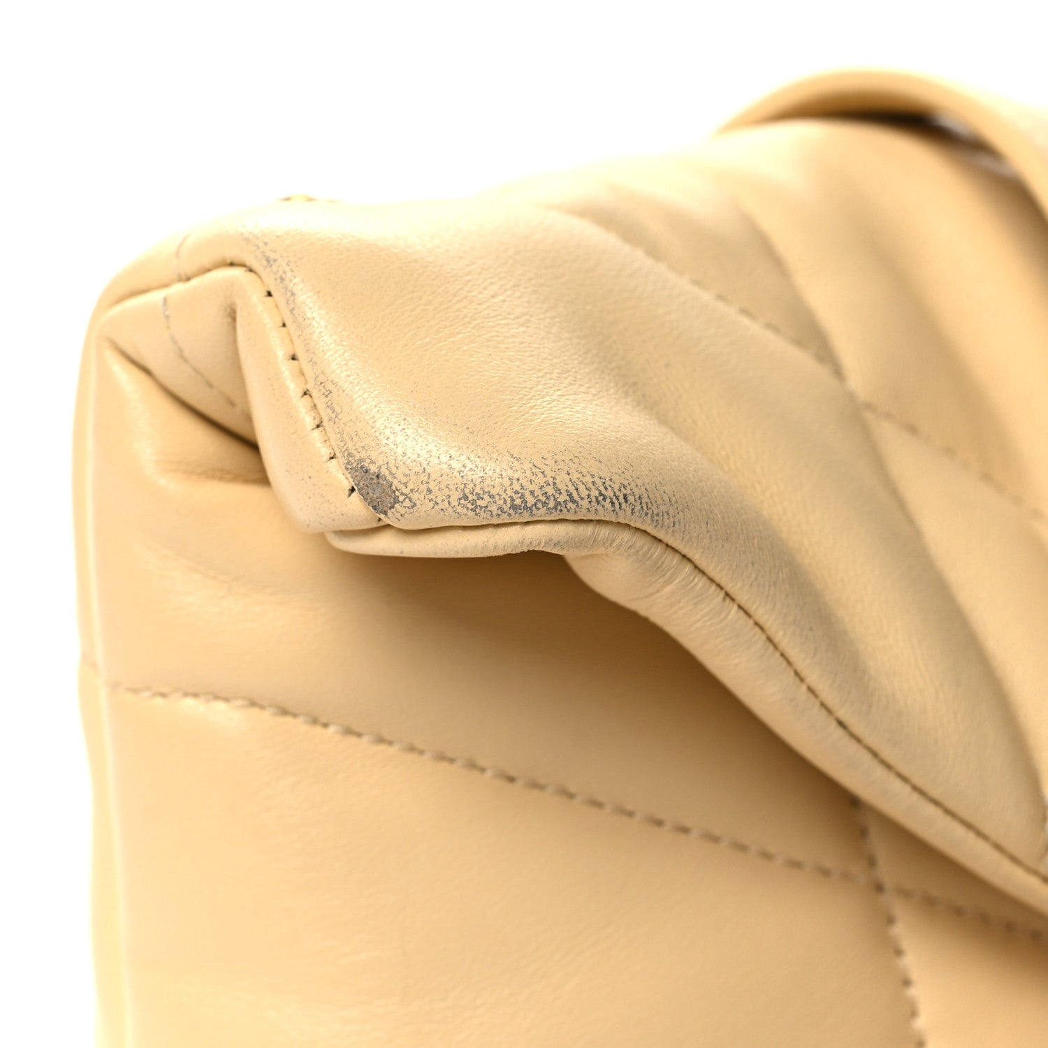 Saint Laurent Lambskin Quilted Toy Loulou Puffer Monogram Chain Satchel Jaune Pale 13 of 13