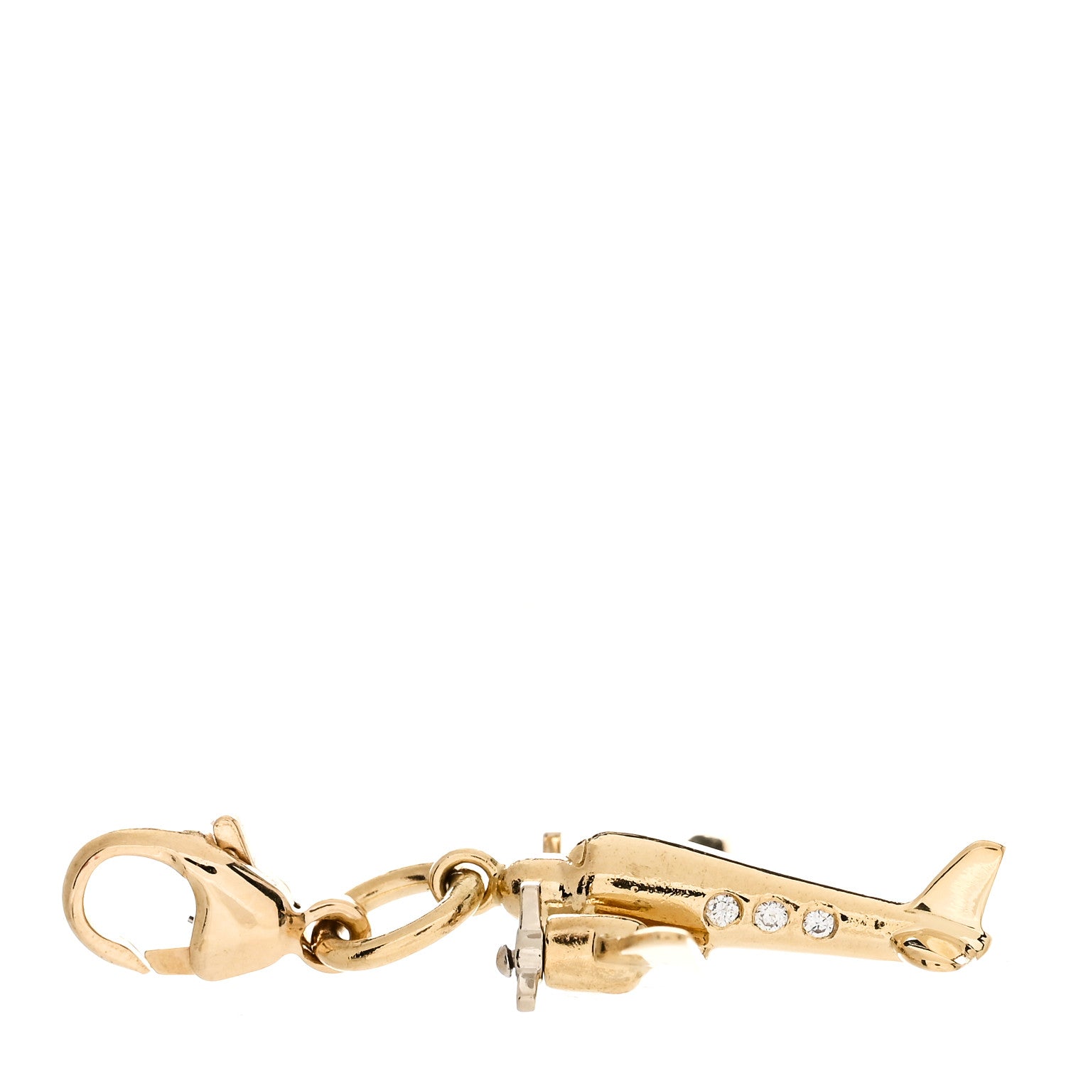 Tiffany 18K Yellow Gold Diamond Airplane Charm 5 of 5