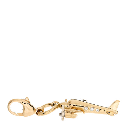 Tiffany 18K Yellow Gold Diamond Airplane Charm 5 of 5