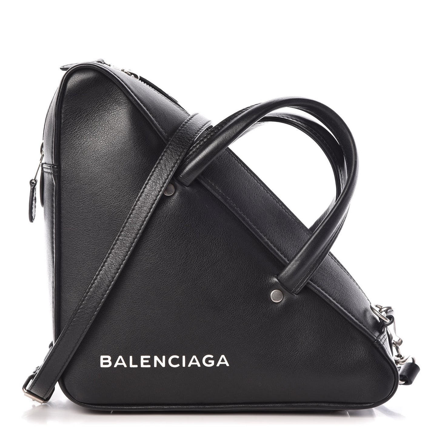 Calfskin S Triangle Duffle Black
