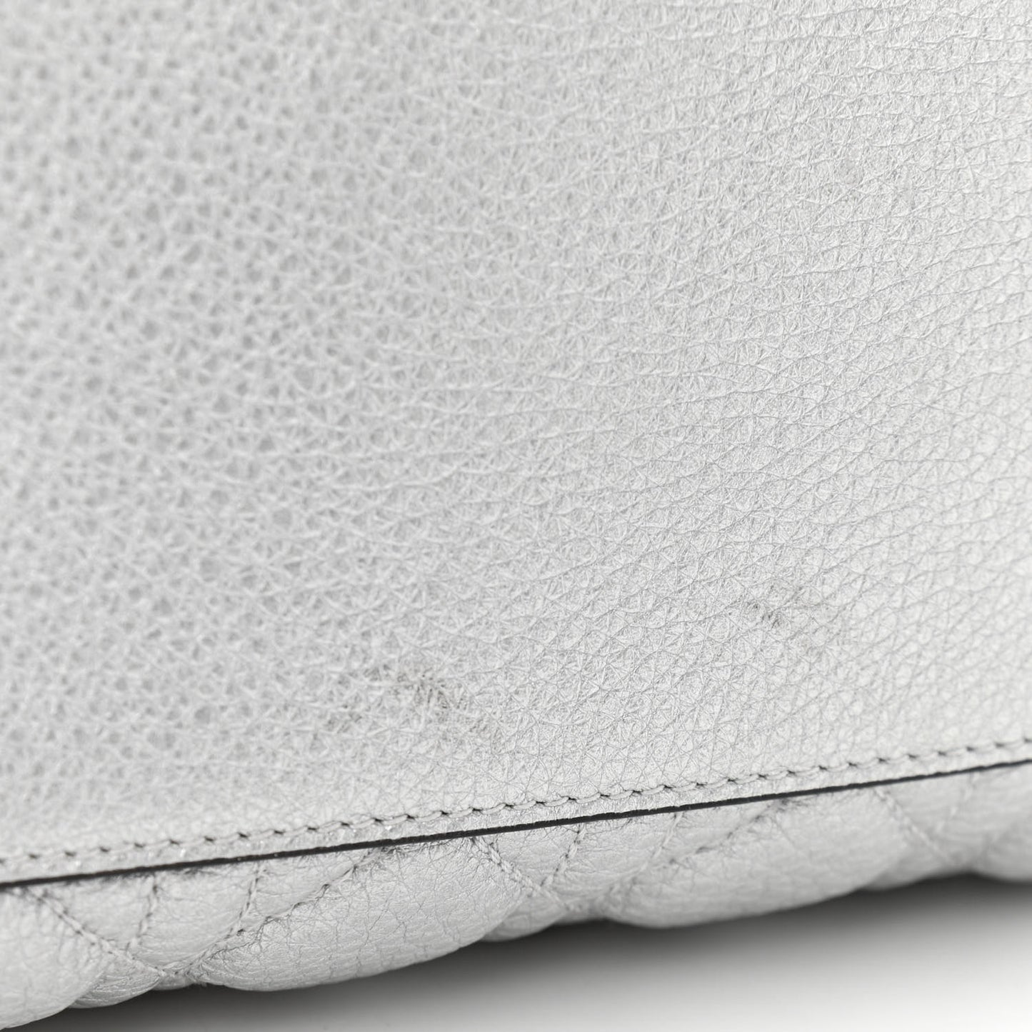Metallic Grained Calfskin Cannage Medium Supple Lady Dior Silver