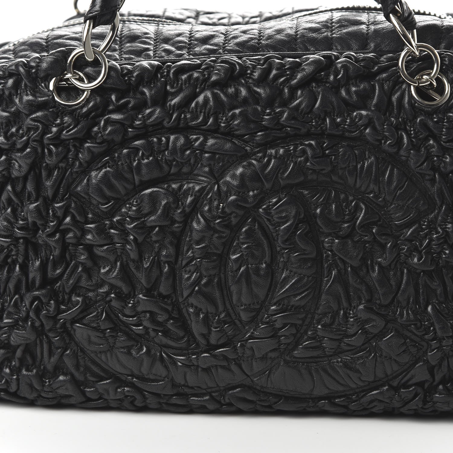 Chanel Lambskin Astrakan Bowler Black 10 of 10