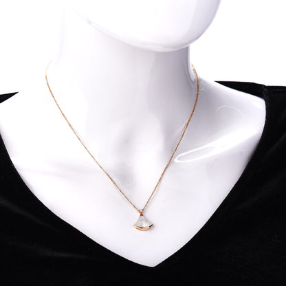Bulgari 18K Rose Gold Diamond Mother of Pearl Small Divas' Dream Pendant Necklace 2 of 5