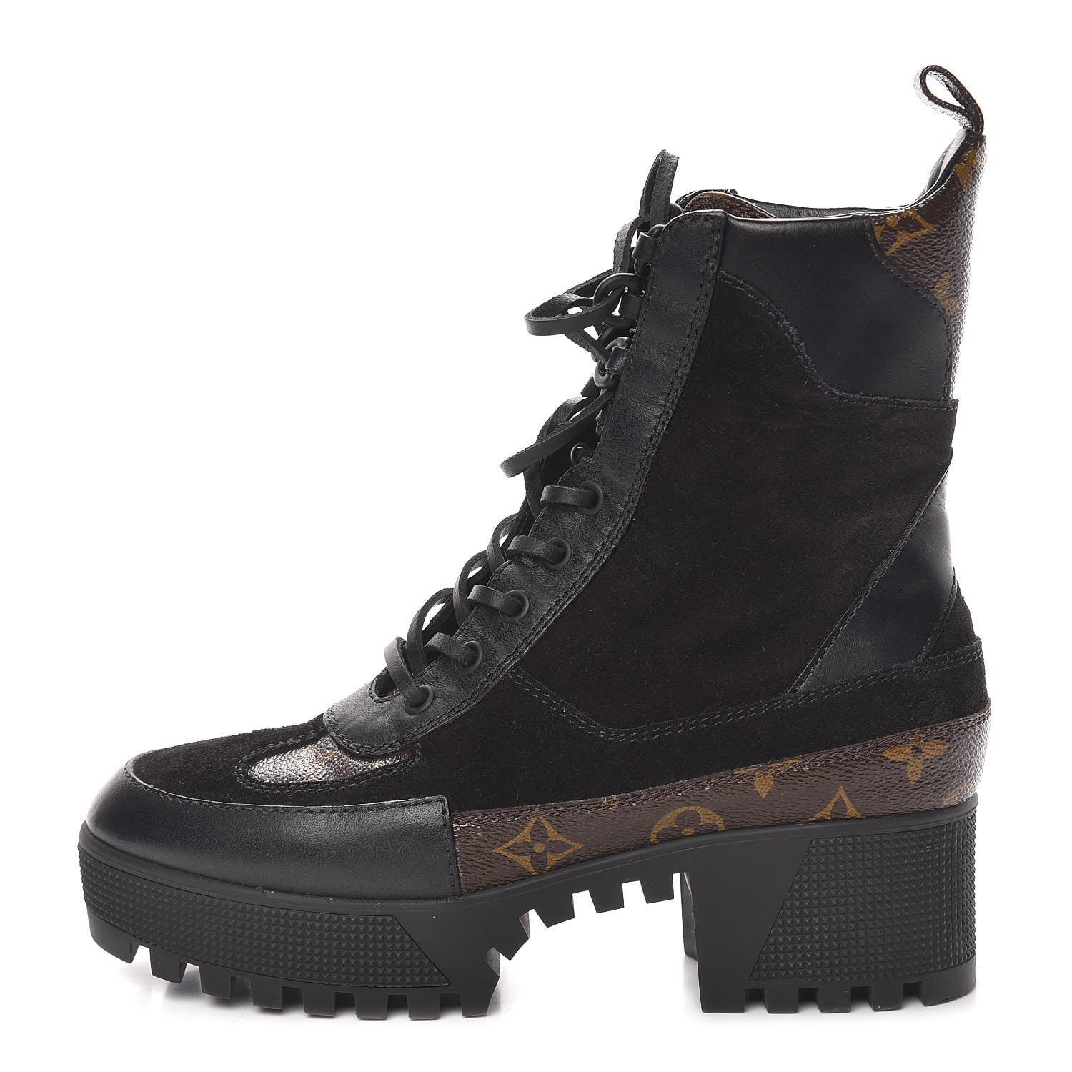 Louis Vuitton Suede Calfskin Monogram Laureate Platform Desert Boots Black 37 1 of 8