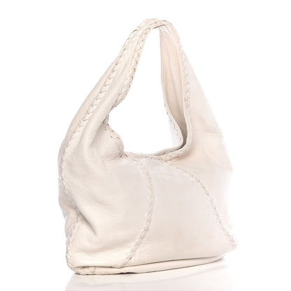 Bottega Veneta Cervo Deerskin Large Hobo Bianco White 3 of 16
