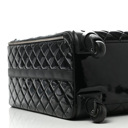 Chanel Vinyl Calfskin Quilted Trolley Rolling Luggage Black 7 of 10