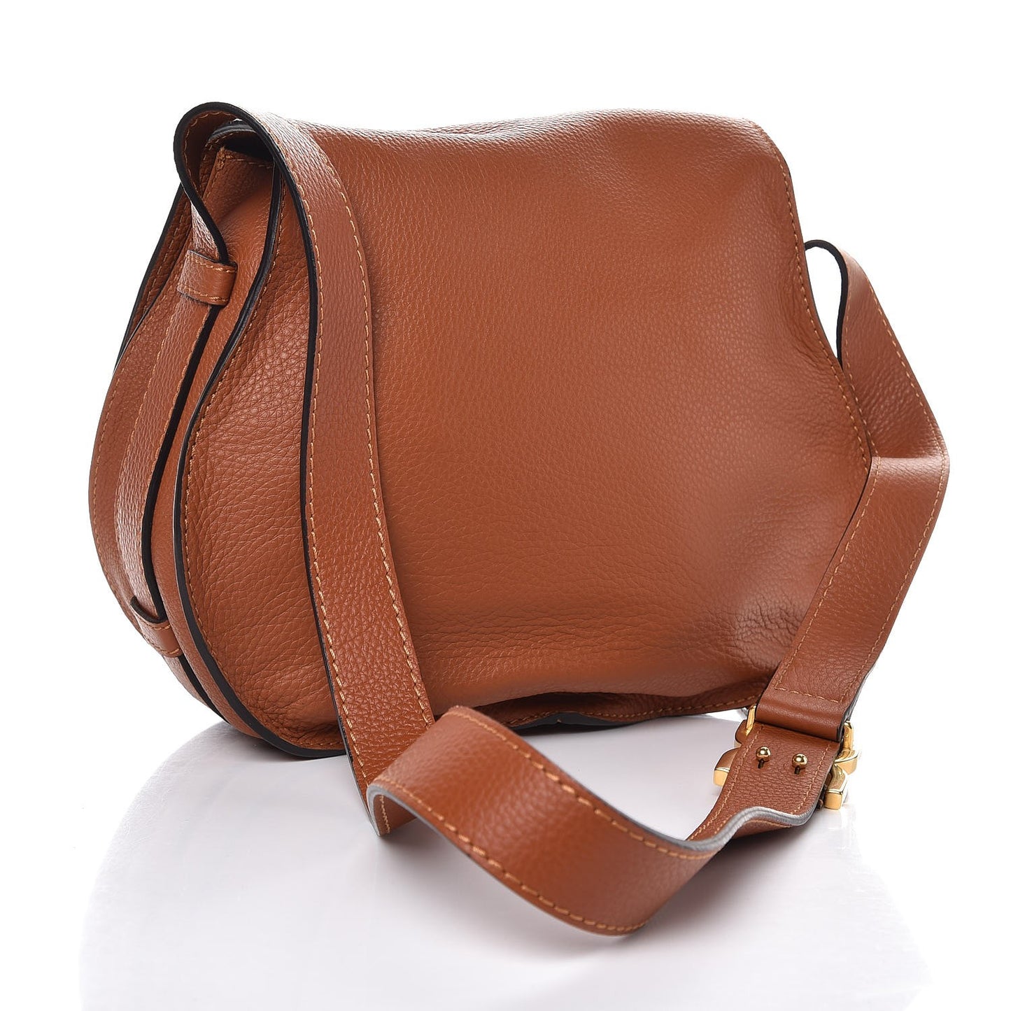 Calfskin Medium Marcie Round Crossbody Bag Tan