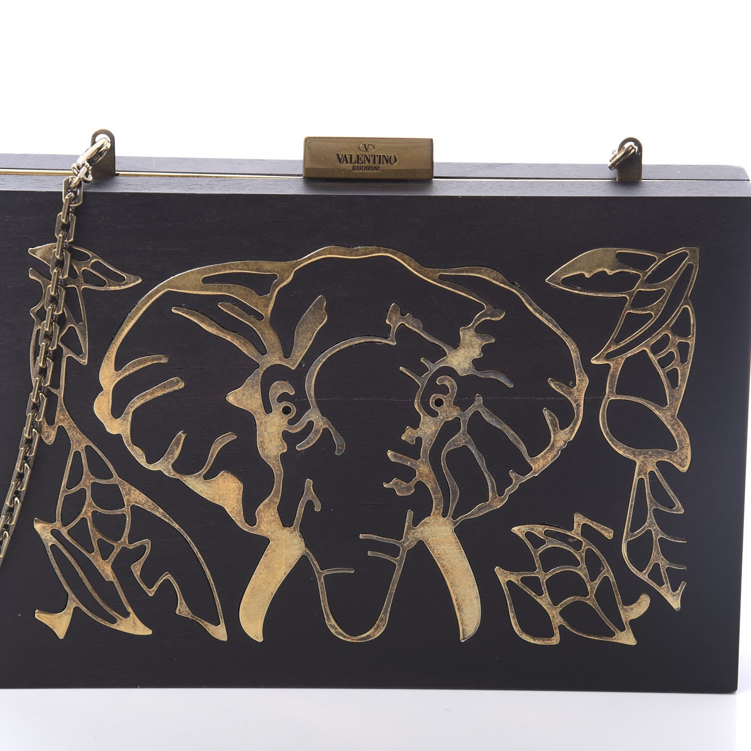 Valentino Garavani Wood Elephant Minaudiere Clutch Black 7 of 9