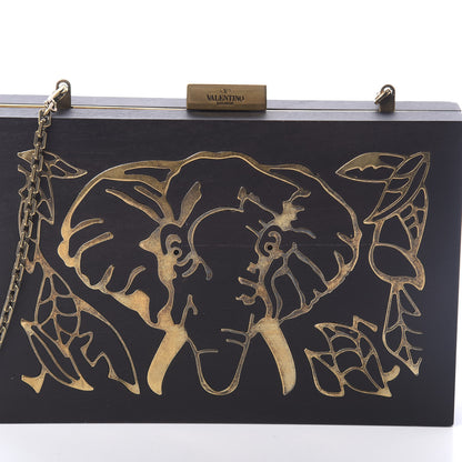 Valentino Garavani Wood Elephant Minaudiere Clutch Black 7 of 9