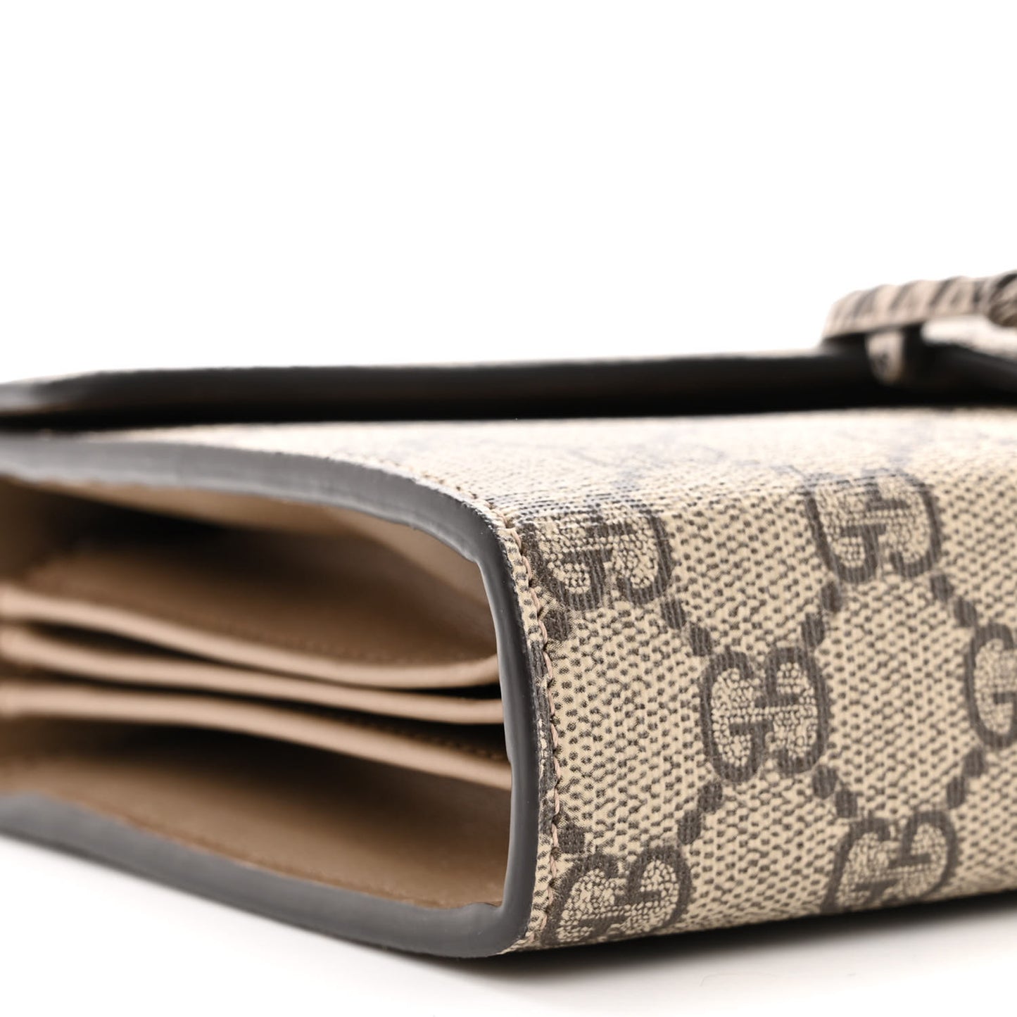 GG Supreme Monogram Mini Dionysus Chain Wallet Beige Taupe