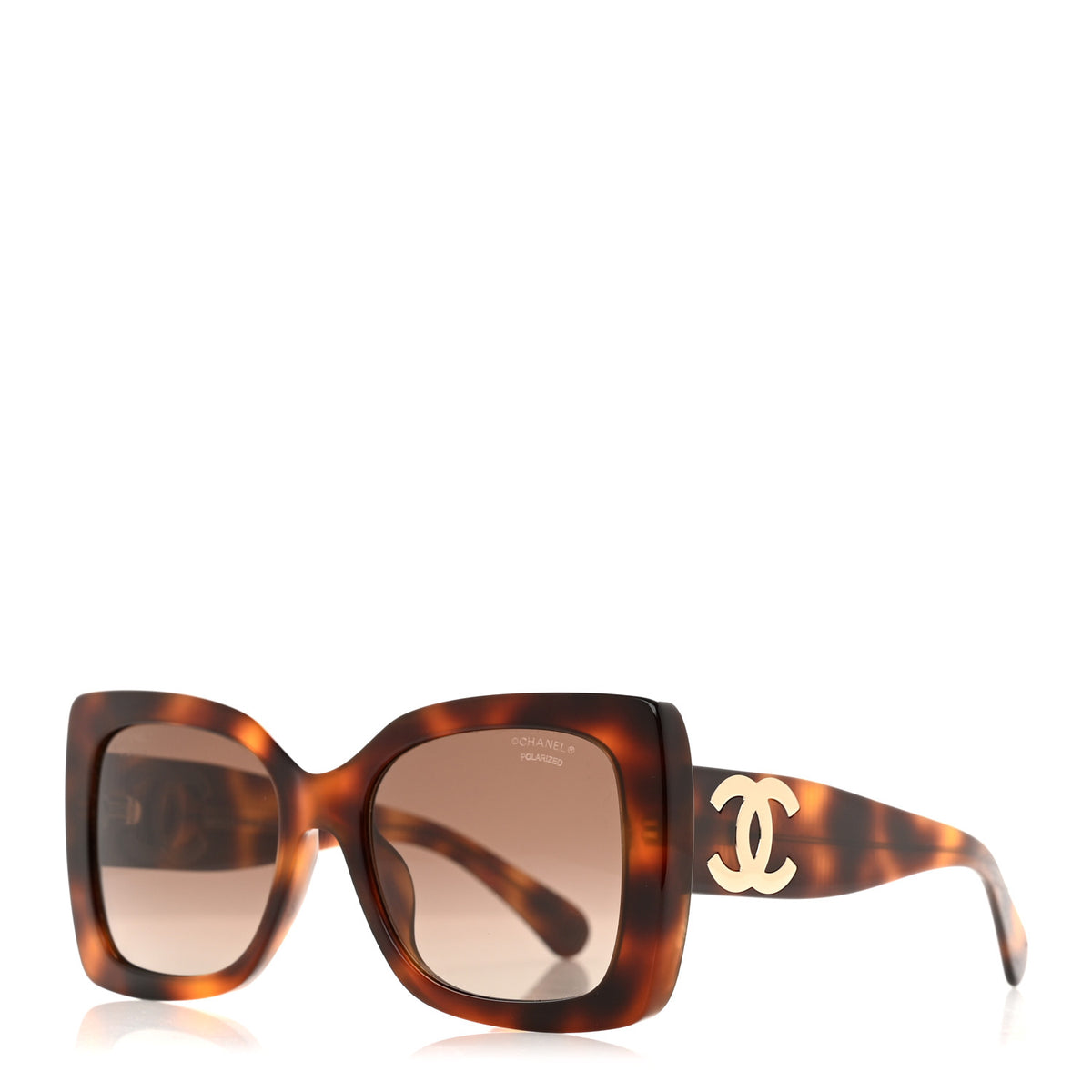 Chanel Square Polarized CC Sunglasses 5494-A Tortoise Brown 1 of 9
