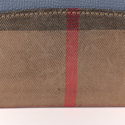 Burberry Calfskin House Check Porter Continental Wallet Slate Blue 12 of 13
