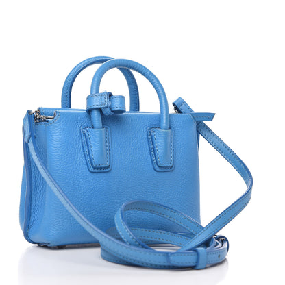 MCM Grained Calfskin X-Mini Milla Tote Tile Blue 3 of 12