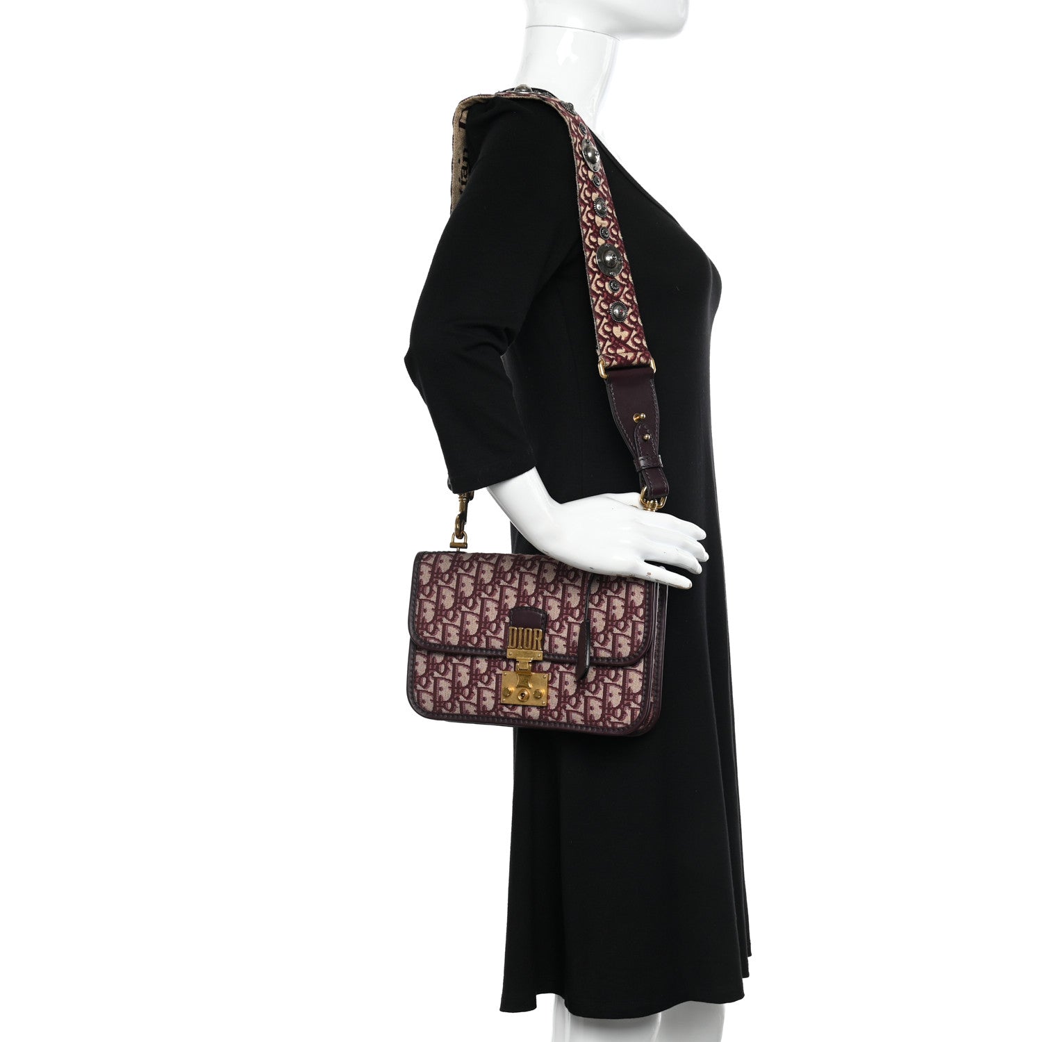Christian Dior Oblique Dioraddict Flap Bag Burgundy 2 of 10