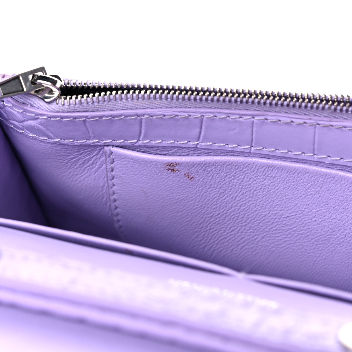 Balenciaga Shiny Calfskin Crocodile Embossed Hourglass Chain Bag Lilac 11 of 13