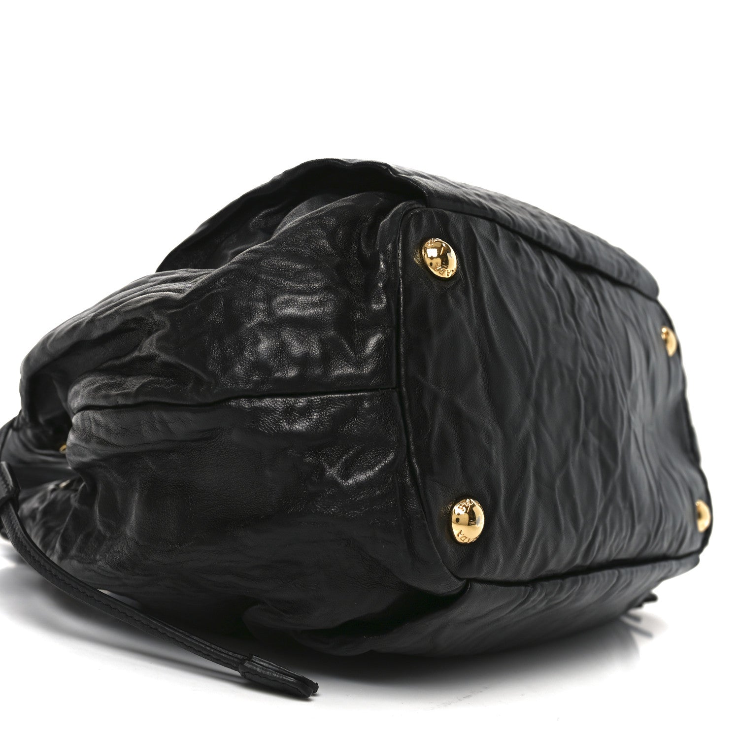 Prada Nappa Antique Drawstring Tote Black 8 of 9